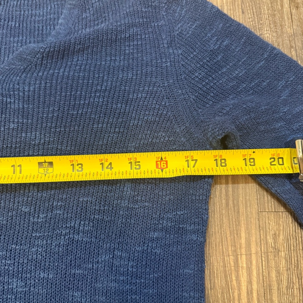 Eileen Fisher Linen Cotton Blue V-Neck Long Sleeve Tunic Dress Womens Size Small - Picture 8 of 10
